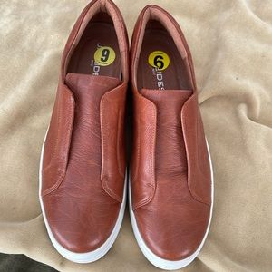 J Slides slip on leather platform sneakers